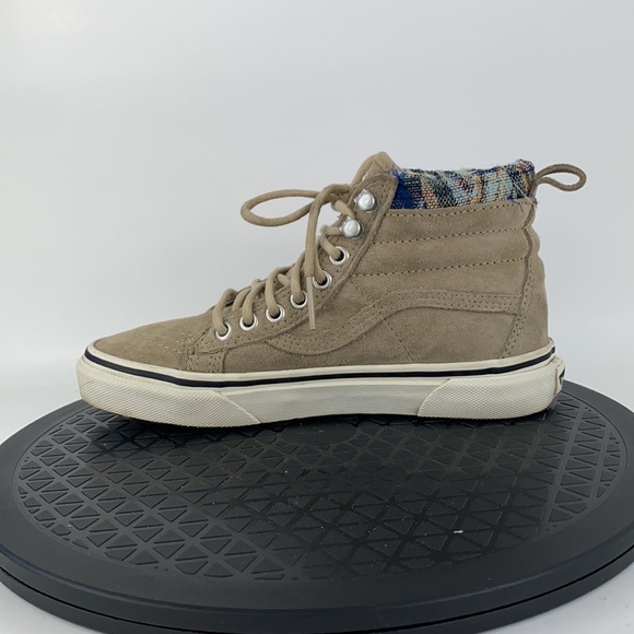 Vans Sk8-Hi Scotchgard Brown/White Suede Flannel Skate Shoes Women's Size  5 - Picture 9 of 12